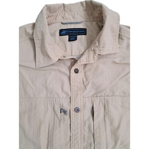 Eastern Mountain Sports Vented Shirt Khaki Nylon No Fly Zone Roll Up Fishing - Picture 2 of 10
